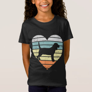 T-Shirt Coeur beagle coucher de soleil Rétro animal animal