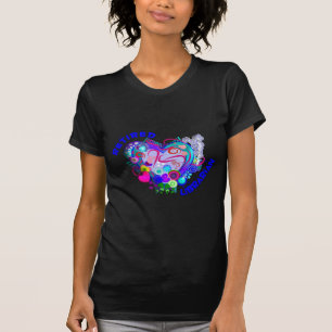 T-shirt Coeur bleu Artsy retiré de bibliothécaire rétro