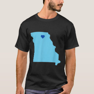 T-shirt Coeur Bleu Dans L'État Du Missouri