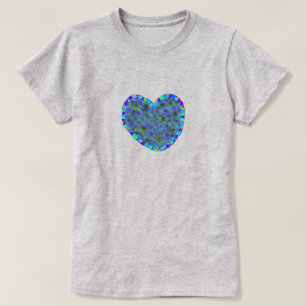 T-shirt Coeur bleu femme