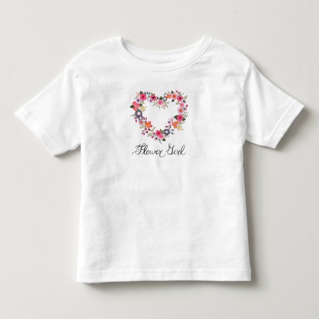 T-shirt Coeur Blushing Flower Girl (Devant)
