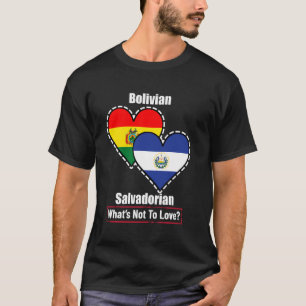 T-shirt Cœur bolivien salvadorien Drapeaux Qu'est-ce qu'on