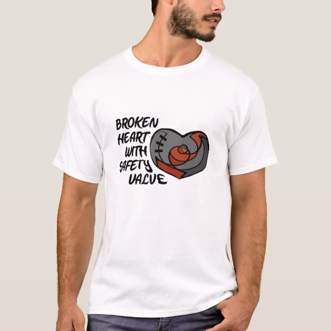 T-shirt Coeur brisé avec soupape de sécurité (Devant)