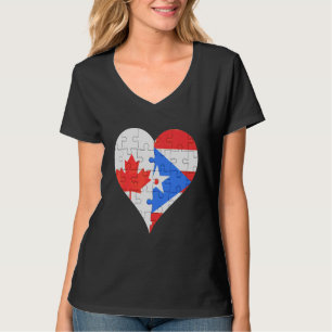 T-shirt Coeur canadien du drapeau portoricain