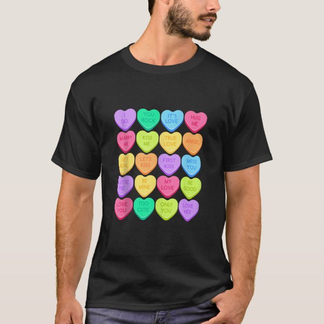 T-shirt Coeur Candy Design Valentine's Day pour les hommes (Devant)