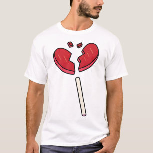 T-shirt Coeur cassé Lollipop Candy Rouge