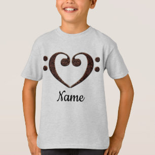 T-shirt Coeur Clé Cuivre Double Basse Customisé