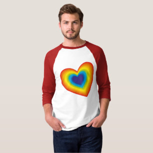 T-shirt coeur coloré arc-en-ciel