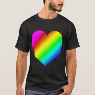T-shirt Cœur Coloré Arc-en-ciel Amour Couleur Brillante