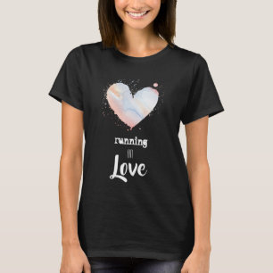 T-shirt *~* Coeur coureur d'aquarelle coureur de fitness P