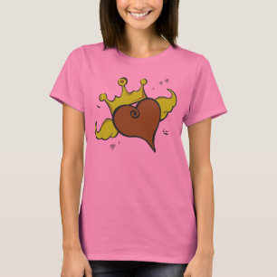 T-shirt Coeur couronné et à ailes artistique Illsutratio