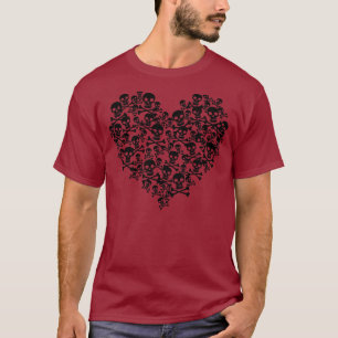 T-shirt Coeur crâne