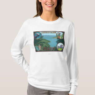T-shirt Coeur D'Alene, affiche de voyage d'IdahoScenic