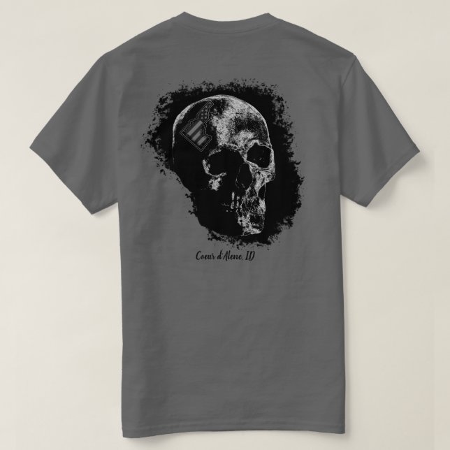 T-SHIRT COEUR D'ALENE - PATRIOT - SKULT D'IDAHO (Design dos)