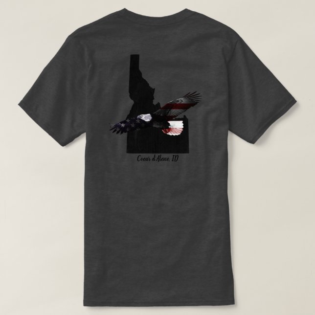 T-SHIRT COEUR D'ALENE - PATRIOT SOARING EAGLE IDAHO (Design dos)