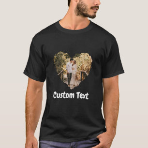 T-shirt Coeur d'amour avec photo et texte personnalisés