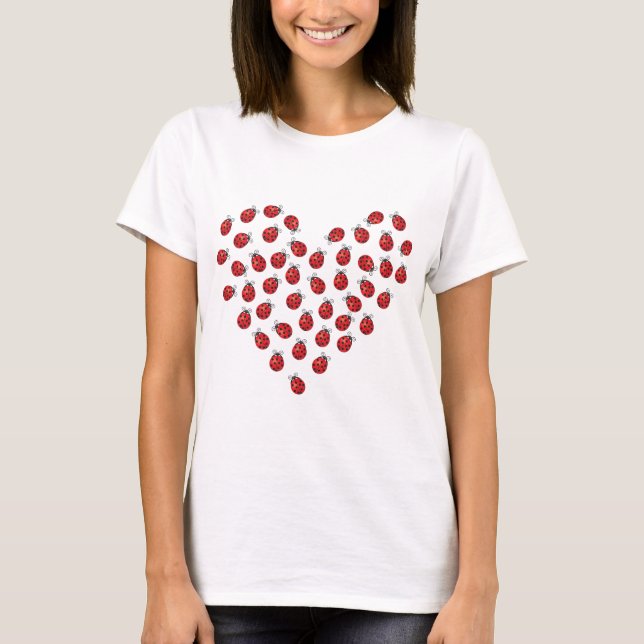 T-shirt Coeur d'amour de coccinelle (Devant)