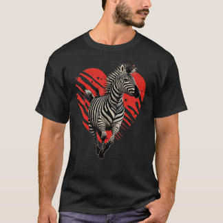 T-shirt Cœur d'amour de zèbre pour la Saint-Valentin sur Z