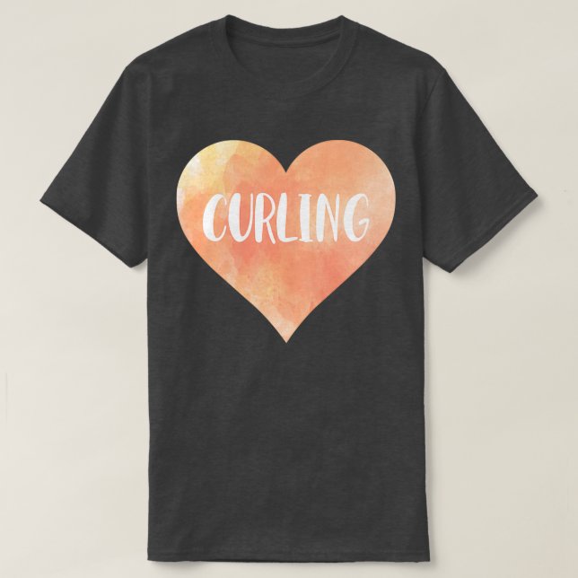 T-shirt Coeur d'amour du curling (Design devant)