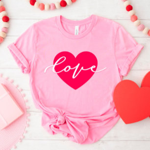 T-shirt Coeur d'amour joli Script Saint Valentin Chemise