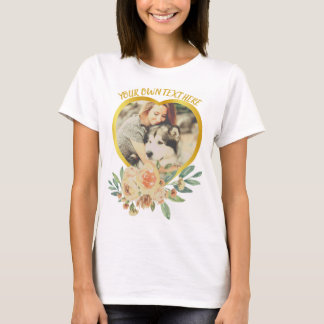 T-shirt Coeur d'amour mignon et fleurs