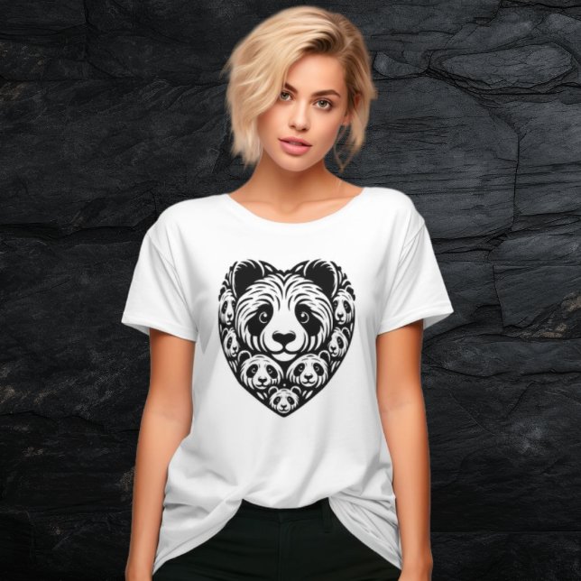 T-shirt Coeur d'amour Panda (Créateur téléchargé)