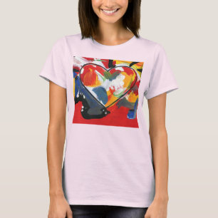 T-shirt Coeur d'aquarelle coloré tendance