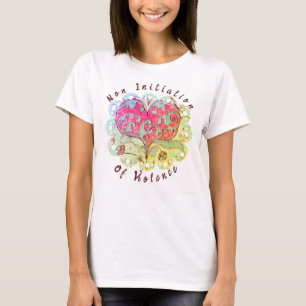T-shirt Coeur D'Art Populaire Non-Initiation De La Violenc