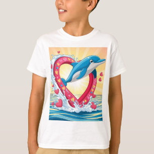 T-shirt Coeur de baleine colorée : Aimez Maman