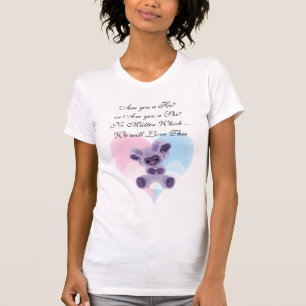 T-shirt Coeur de bambou mignon pourpre s'attendant à un T-