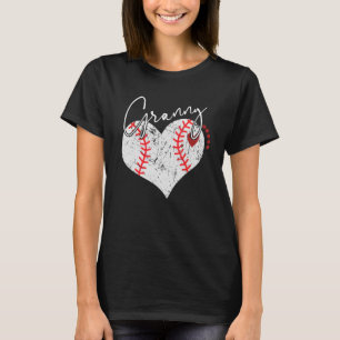 T-shirt Coeur de baseball Granny