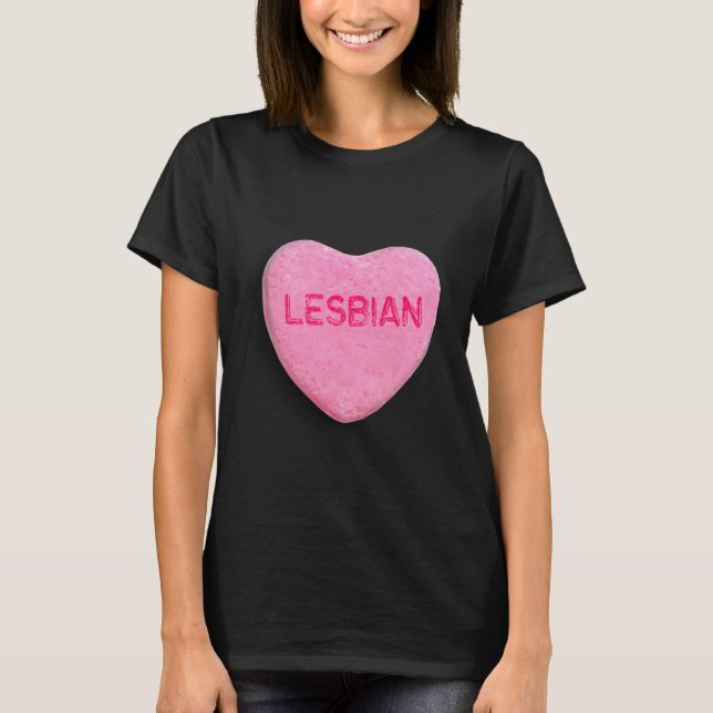 T-shirt Cœur de bonbon lesbien (Devant)