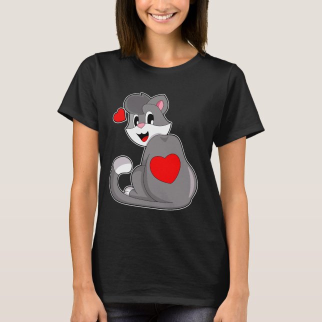 T-shirt Coeur de chat (Devant)
