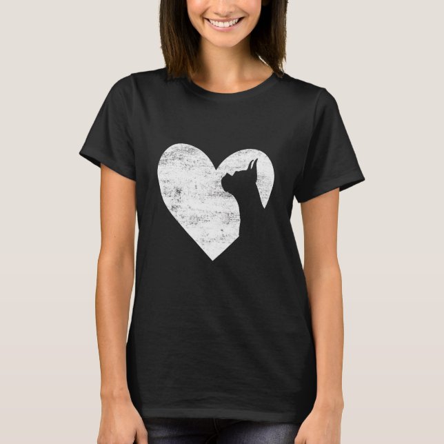 T-shirt Coeur de Chien de Boxer Retro Amoureux des chiens  (Devant)