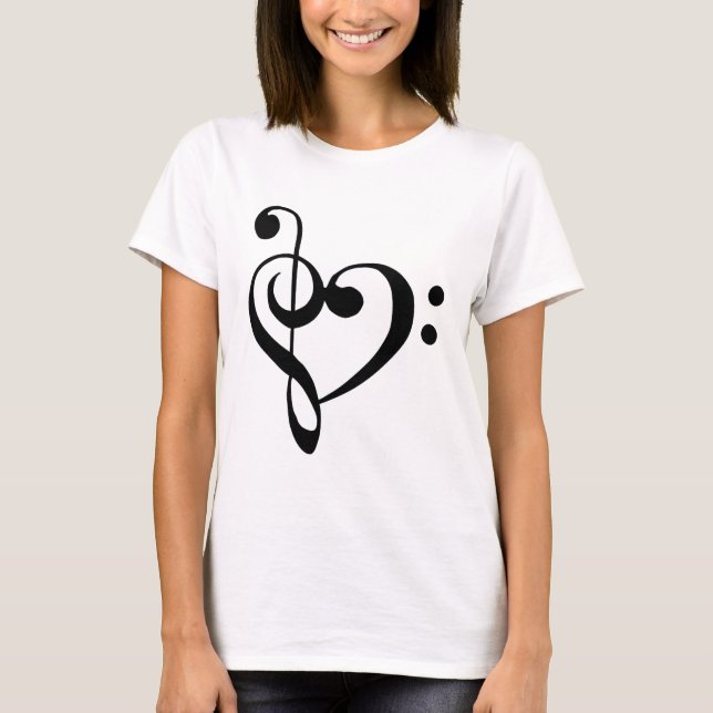 T-shirt Coeur de clef de base de clef triple (Devant)