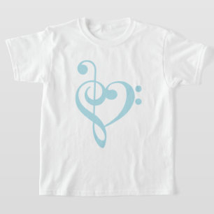 T-shirt Coeur de clef triple de bleus layette et de clef