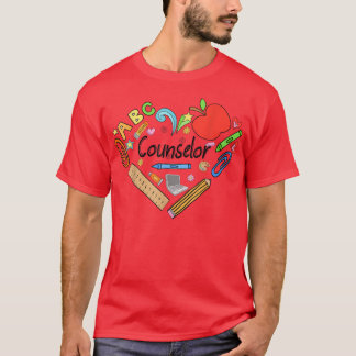 T-shirt Coeur De Conseiller De L'Enseignant Avec Stuff T-S