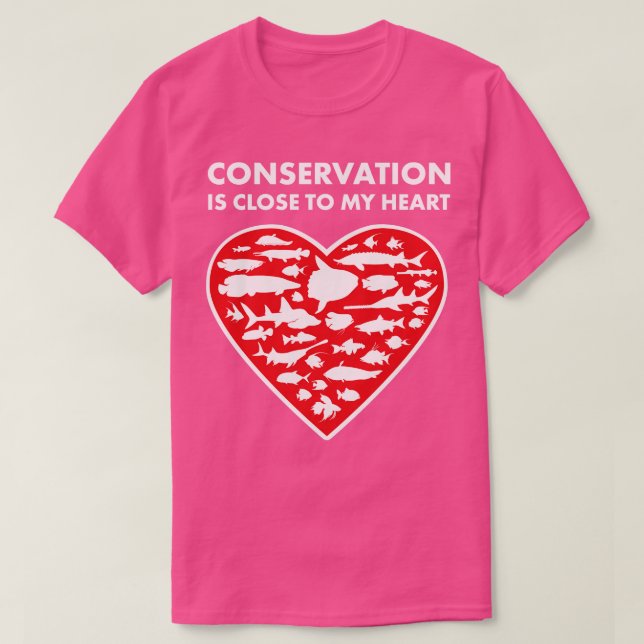 T-shirt Coeur de conservation du poisson (Design devant)