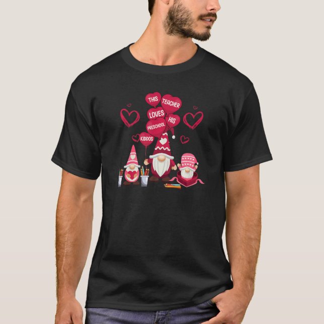 T-shirt Coeur De Conversation Cet Enseignant Aime Son Vale (Devant)