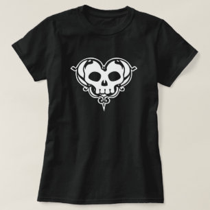 T-shirt Coeur de crâne décoratif