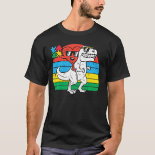 T-shirt Cœur de dinosaure Trex à cheval Éveil de la consci