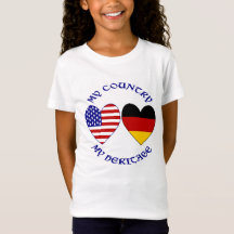 Cœur de drapeau allemand américain Fille de patrim