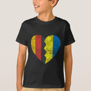 T-shirt Cœur de drapeau allemand ukrainien Allemagne Ukrai