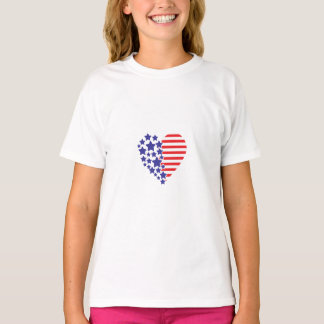 T-shirt Cœur de drapeau américain patriotique