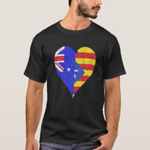T-shirt Cœur de drapeau catalan australien