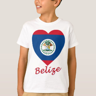 T-shirt Coeur de drapeau de Belize