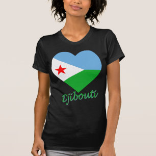 T-shirt Coeur de drapeau de Djibouti