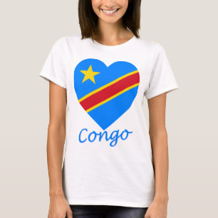 T-shirt Coeur de drapeau de République Democratic du Congo