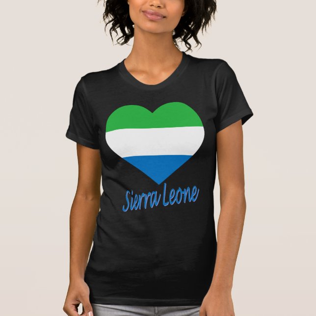 T-shirt Coeur de drapeau de Sierra Leone (Devant)