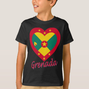 T-shirt Coeur de drapeau du Grenada